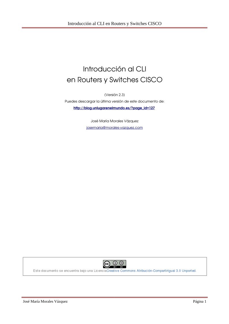 Imágen de pdf Introducción al CLI en Routers y Switches CISCO